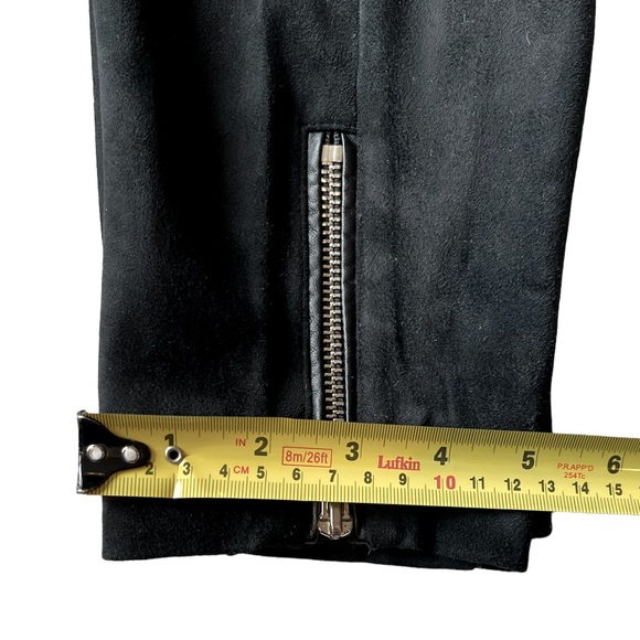 H&M Faux Suede Stretch Pants, With Waist Piping Detail & Ankle Zippers - Picture 6 of 11
